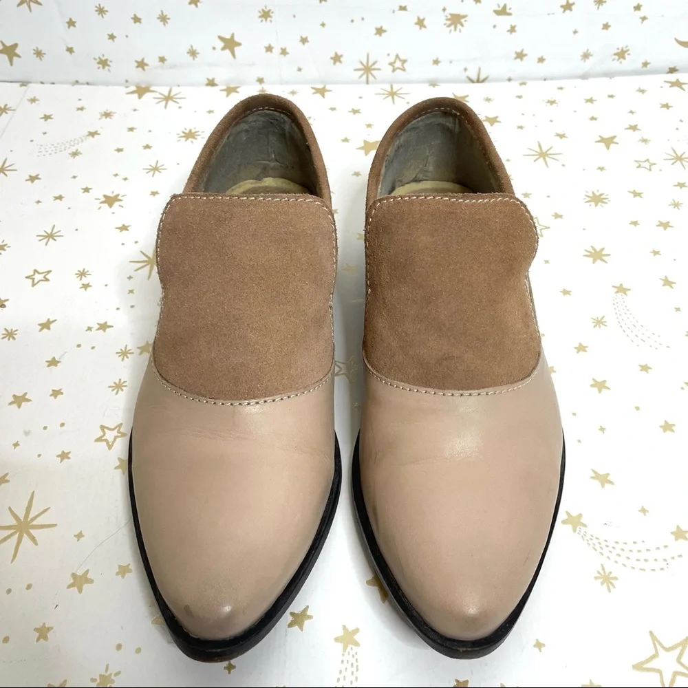 Free People | Brady Blush Pink Leather Suede Loafers Ankle Boots Size 38 - Picture 8 of 15